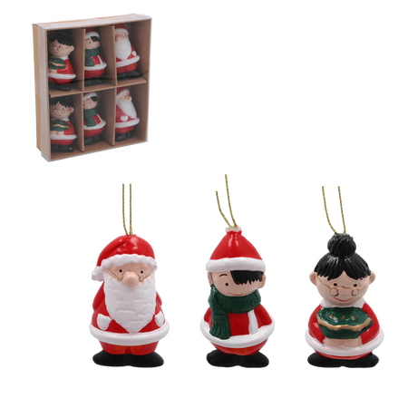 SET OF 6 CHRISTMAS ORNAMENTS - MIX OF PATTERNS 7CM