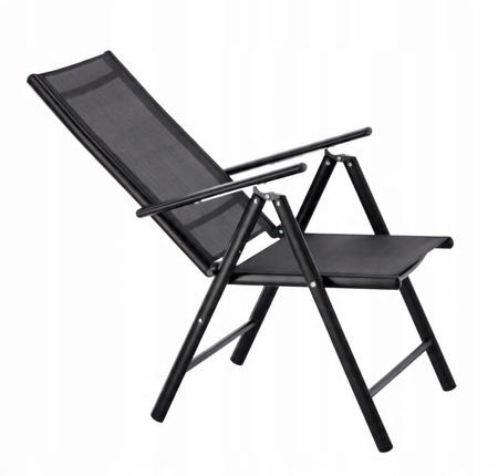 SKLADACIA ZÁHRADNÁ STOLIČKA HLINÍK 66 x 56 x 107 CM ČIERNA *3507
