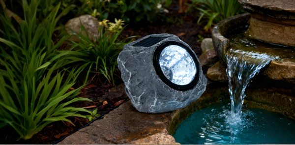 SOLÁRNA LAMPA KAMEŇ 12,6 x14,4 x 10 CM, disp. 6ks*9901