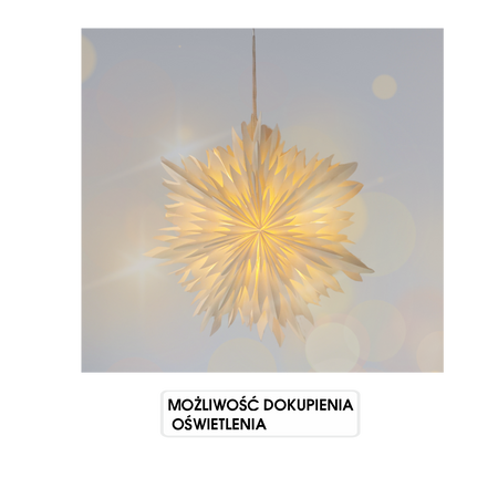 Papierová dekoratívna hviezda 40 cm biela dvojvrstvová *9102