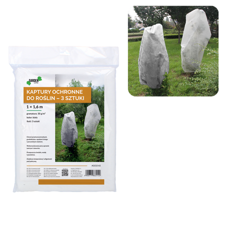 Set of 3 protective plant hoods 1 x 1.6 M white 30g