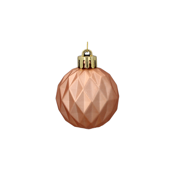 SET OF 47 BAUBLES 4-6 CM OLIVE/COPPER/GRAPHITE MIX DESIGNS