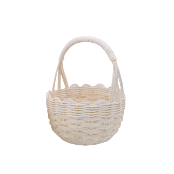 RATANOVÝ KOŠ 18 x 12/23 CM S UCHYTKEM - BÍLÝ *8758