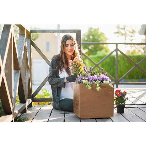 PLANTER KARO 400X400 BOARD-NATURAL WOOD*88844