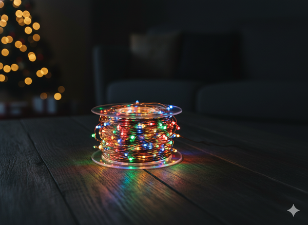 LAMPKI LED DRUCIKI NA SZPULI 500L MULTIKOLOR, DŁ. 3 + 50 M *8547