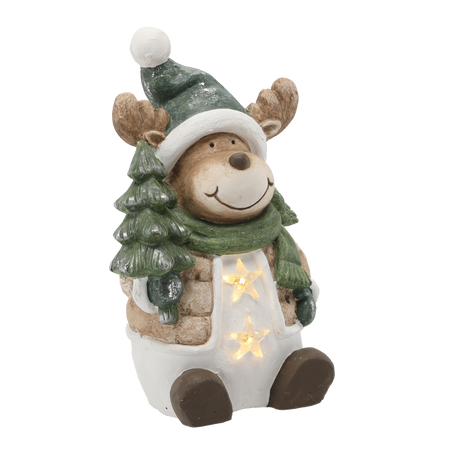 FIGURKA BOŽÍ HODINY - JELEN S HVĚZDIČKAMI 24 X 18,5 X 40 CM LED *1155