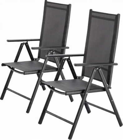 FOLDING GARDEN CHAIR STEEL 66 x 53 x 107 CM GREY