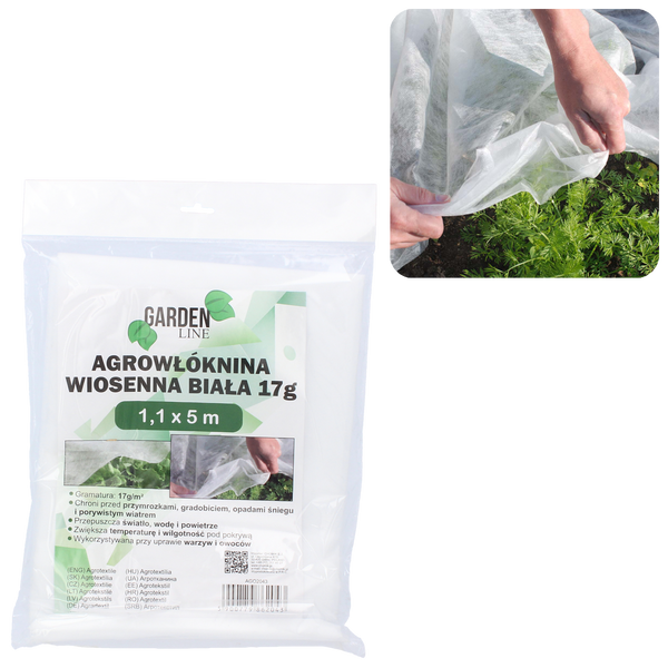 AGRICULTURAL FABRIC 1.1 x 5 M SPRING WHITE 17g