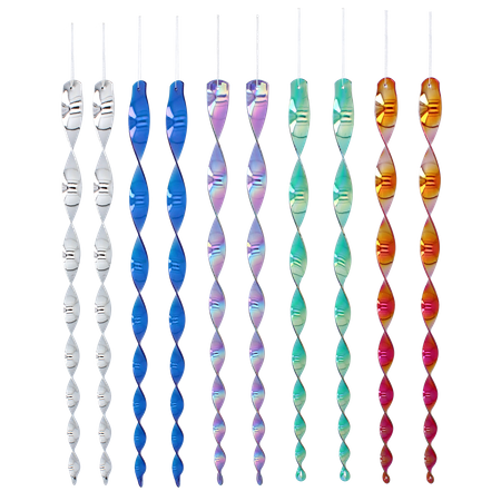 Set of 10 Reflective Bird Deterrent Spirals Mix Color 50 CM