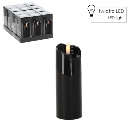 ŚWIECA LED 5CMX15CM CZARNA*5848