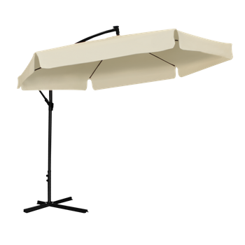 PARASOL OGRODOWY 3 M BEŻOWY "BANANA" Z POKROWCEM Z LED *1503