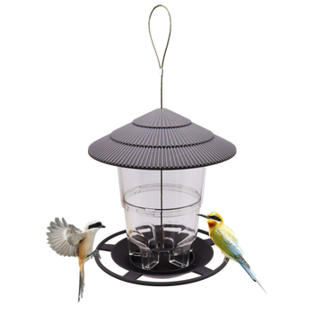 HANGING PLASTIC BIRD FEEDER 16.5 X 16.5 X 19 CM
