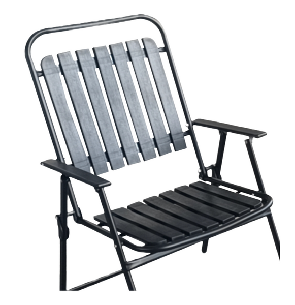 KRZESŁO OGRODOWE CZARNE 63 x 55 x 90 CM SKŁADANE