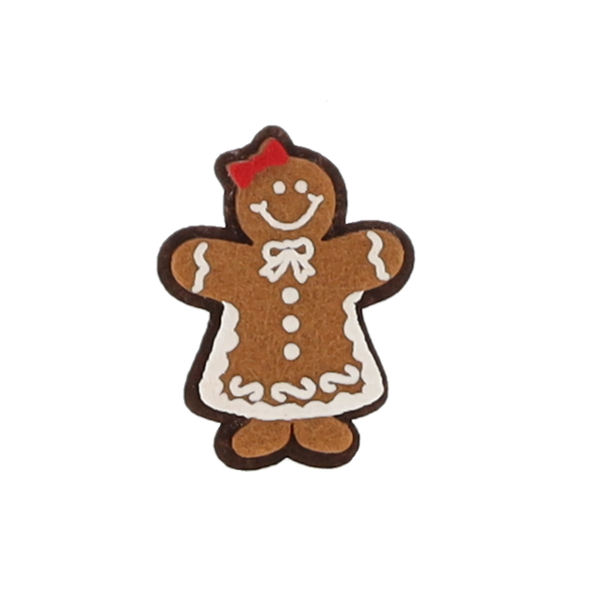 SET OF 4 GINGERBREADS WITH CLIPS MIX DESIGNS 3.5 x 4.5 CM