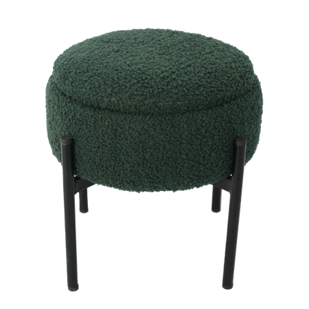 PUFA ROTUNDA CU PICIORUȘE DIN METAL 28 x 31 CM VERDE *8762
