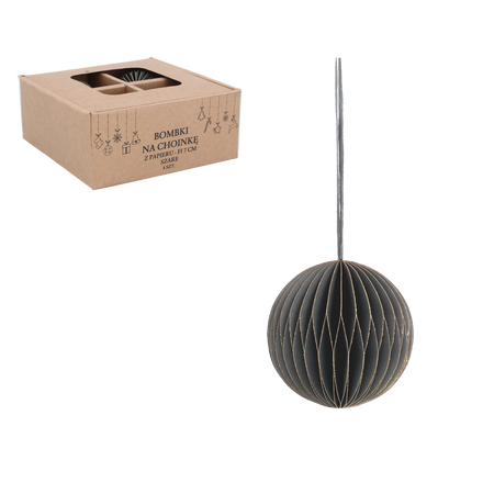 KPL. 4 ozdob na vánoční stromeček z papíru FI 7 cm šedé balení=6ks *2068