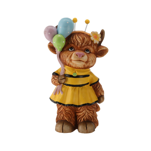 FIGURKA OGRODOWA - KROWA GÓRSKA Z BALONAMI 21,5 x 17,8 x 42,4 CM *7423