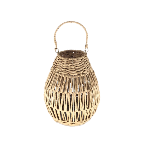 LAMPA 20 x 26 CM S SKLENENOU VLOŽKOU - PRÍRODNÁ *3193