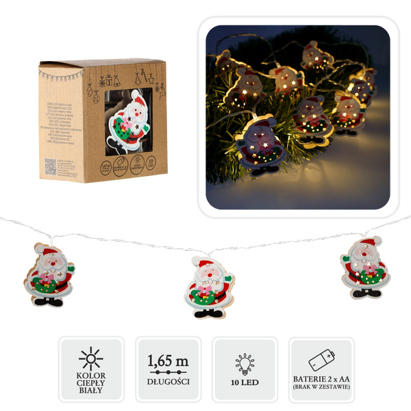 LED LIGHTS 10L BATTERY-POWERED SANTA CLAUS