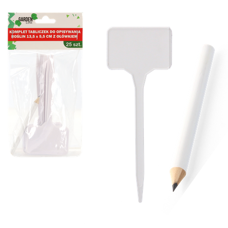 SET OF 25 PLANT LABELS 13.5 x 5.5 CM WITH PENCIL