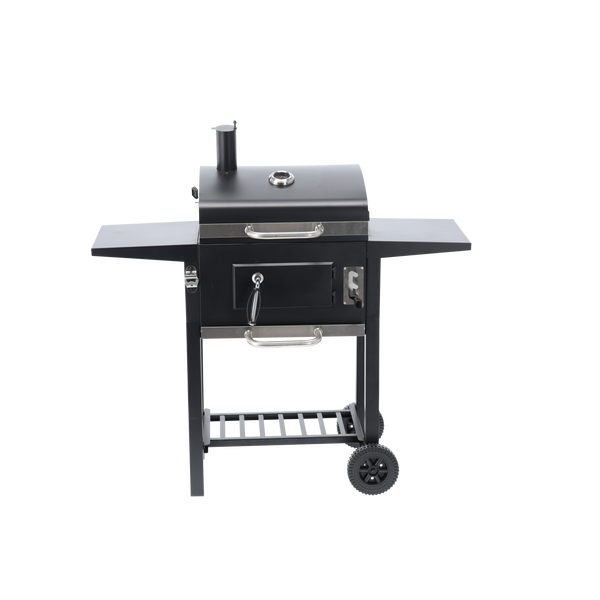 GRILL WĘGLOWY "INFERNO" Z POKRYWĄ, ŻELIWNYM RUSZTEM I KÓŁKAMI 109 x 46 x 106,5 CM