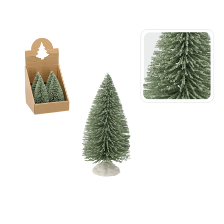 CHRISTMAS DECORATION MINI TREE 18 CM GREEN disp=4pcs