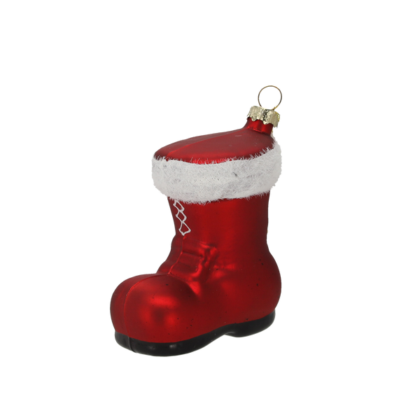 BOMBKA SZKLANA - BUCIK MIKOŁAJA MATOWY 7,7 x 4,8 x 9,2 CM opak=6szt *4679