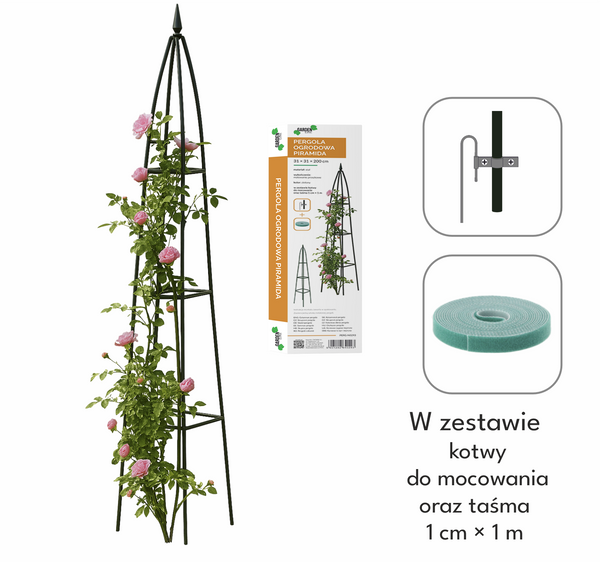 ZAHRADNÍ PERGOLA PYRAMIDA 31 x 31 x 200 CM (+ UKOTVENÍ) *0293