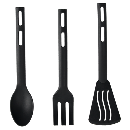 Set de 3 buc. ustensile de bucătărie furculiță + lingură + spatulă *0032