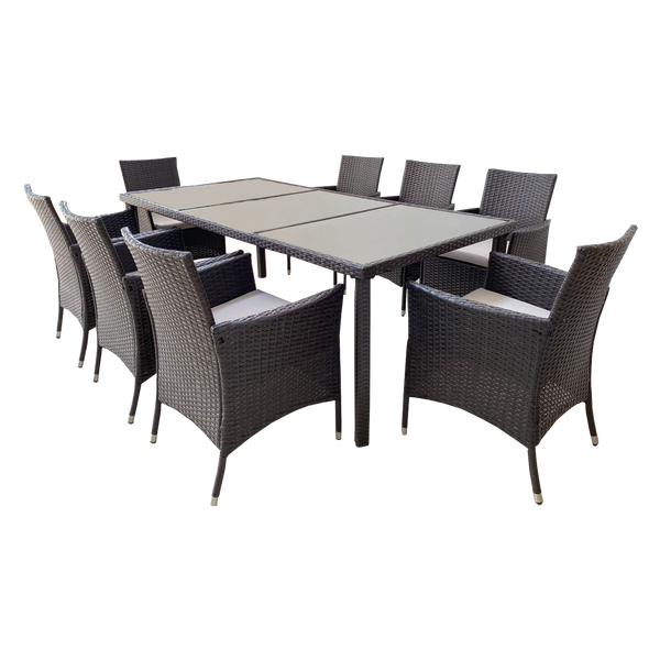 SETS DE MOBILIER PENTRU GRADINĂ / 8 SCAUNE + MASĂ MARE / MARO + BEJ *3654