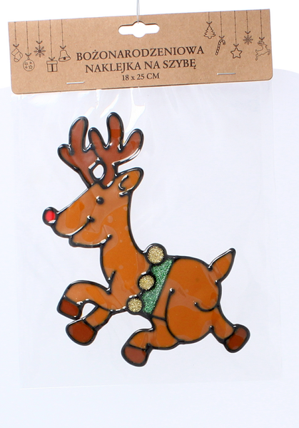 VÁNOČNÍ NÁLEPKA NA OKNO 18 x 25 CM MIX 6 VZORŮ bal=12ks *1894