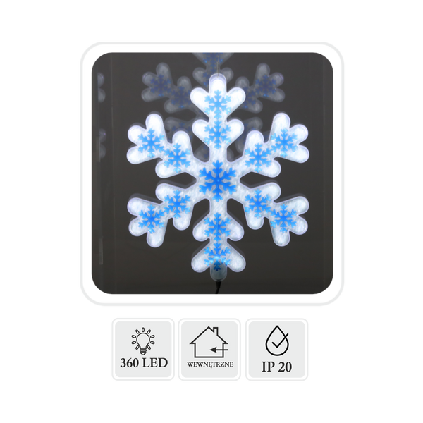 BLUE SNOWFLAKE 40 CM NEON LED COLD WHITE
