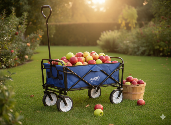 WÓZEK OGRODOWY NIEBIESKI SKŁADANY 116x54x90cm