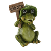 GARDEN FIGURINE – SITTING FROG "WELCOME" 25 X 18 X 36,5 CM