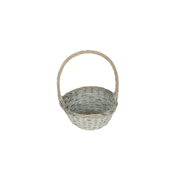WICKER BASKET 16 x 8 x 24 CM WITH HANDLE - GREY