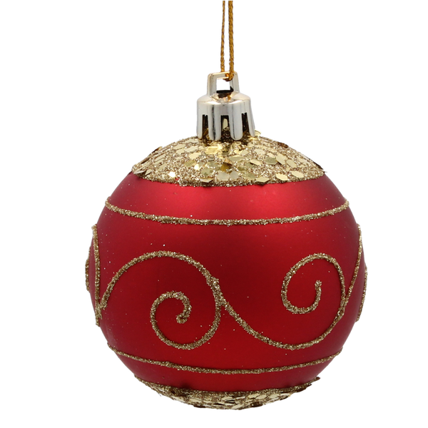 SET OF 33 CHRISTMAS BAUBLES RED, SILVER, GOLD