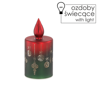 LED LAMPION - ZELENÁ SVÍČKA 7 x 14,6 CM *1822
