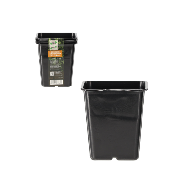 SET OF 5 PLASTIC POTS 11 X 11 X 12 CM