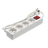 EXTENSION CORD POWER STRIP WITH SWITCH 4 SOCKETS 1.5M WHITE