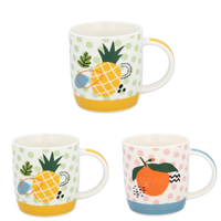 Porcelánový hrnček ANANÁS/POMARANČ 365ML balenie=12ks *6196