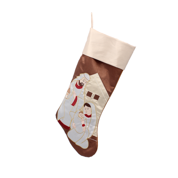 OZDOBA BOŻONAR. - SKARPETA ŚWIĘTA RODZINA SZOPKA MIX KOLORÓW *8662