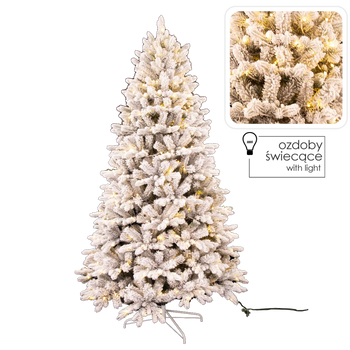 CHOINKA SZTUCZNA 210 CM - OŚNIEŻONA LED *9049