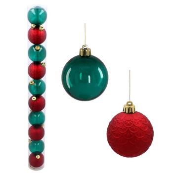 KPL. 10 BOMB IN A TUBE 6 CM RED / BOTTLE GREEN *3597