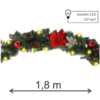 Vianočná reťaz 20 LED 180 cm červená-zlatá *0714