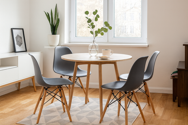 KRZESŁO NOWOCZESNE NA DREWNIANYCH NOGACH - SZARE *7820