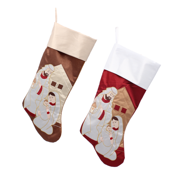 OZDOBY BOŽIEHO NÁRODNENIA - VIANOČNÁ PONOŽKA SVÄTÁ RODINA JESLIČKY MIX FARIEB *8662