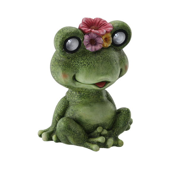 GARDEN FIGURINE - FROG WITH GLOWING EYES 30,5 x 22,5 x 37,5 CM LED