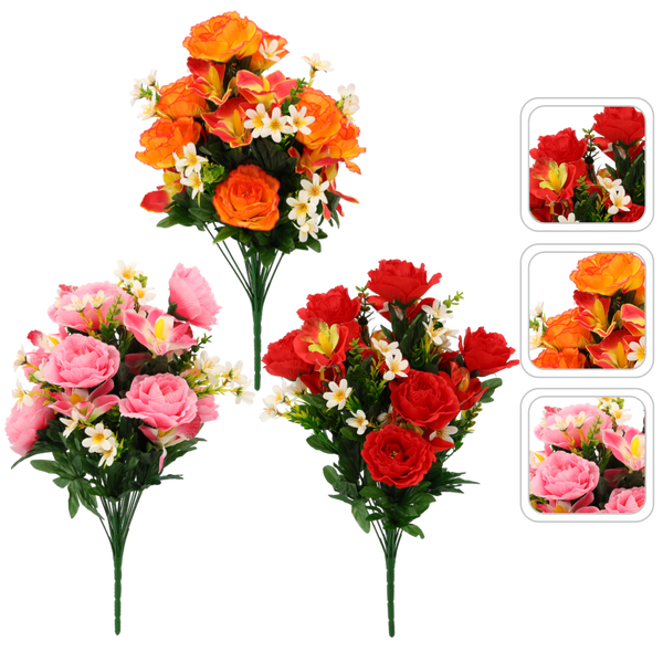 ARTIFICIAL BRANCH - ROSES AND ORCHIDS ASSORTED COLOURS