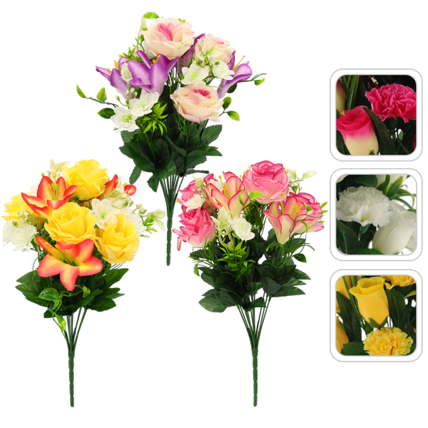 ARTIFICIAL BRANCH - ROSES AND LILES ASSORTED COLOURS