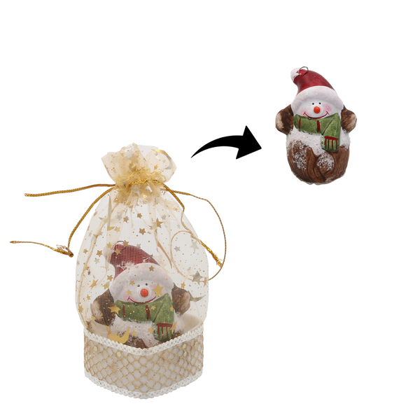 CHRISTMAS DECORATION - SANTA CLAUS/SNOWMAN 4 x 3 x 6 CM